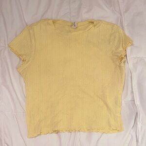 Urban Outfitters Yellow Heart Print Crop Top